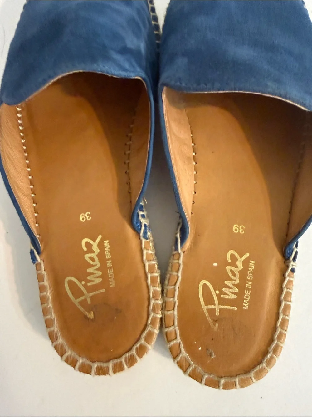 Pinaz Navy Suede Espadrille Slip-On, Business, Casual, Made In Spain, Sz 39